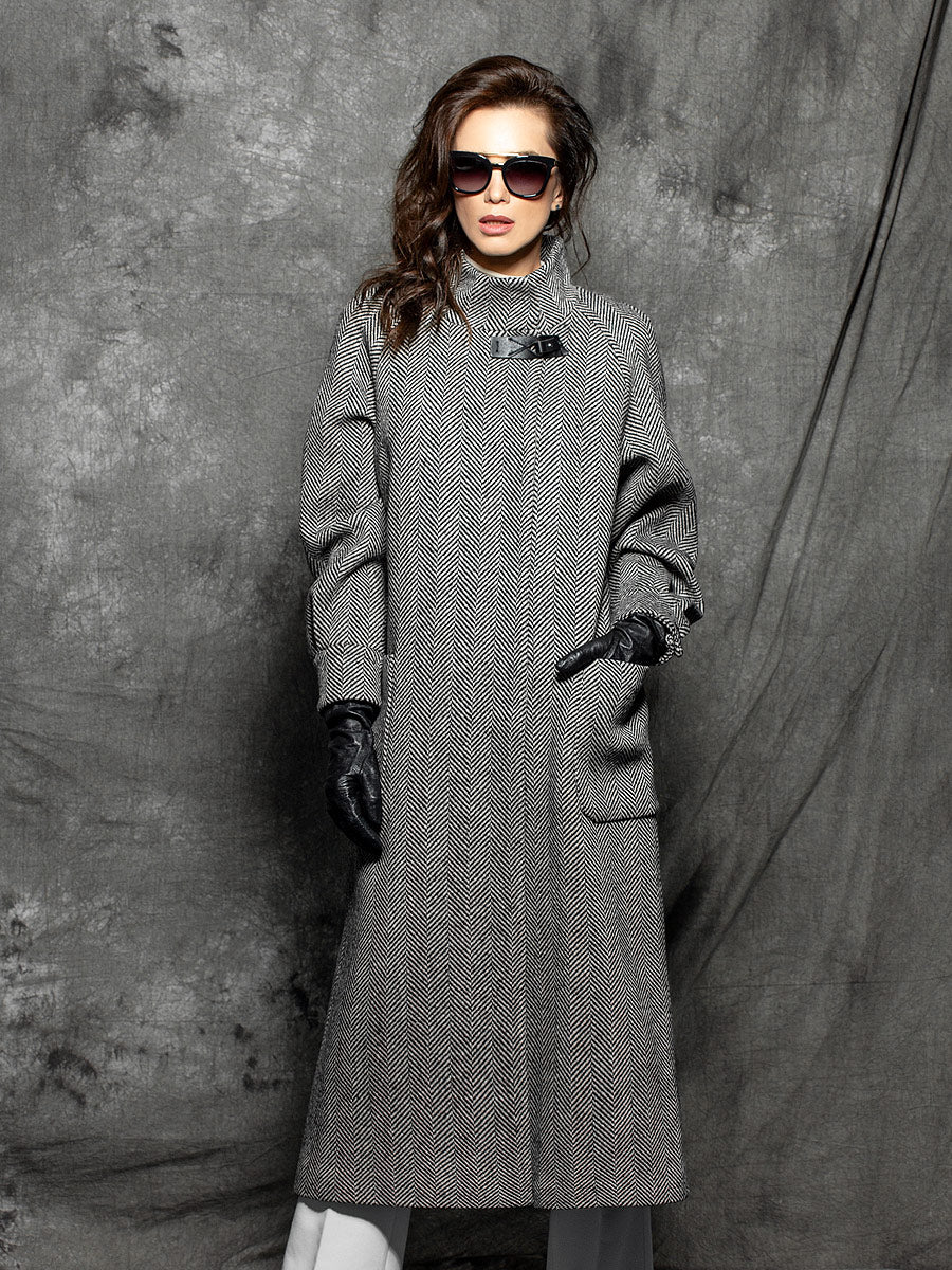 A line cashmere coat