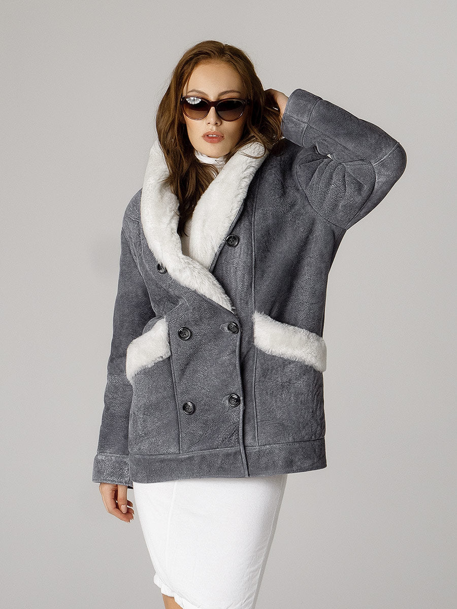 Дамски кожух с шал яка