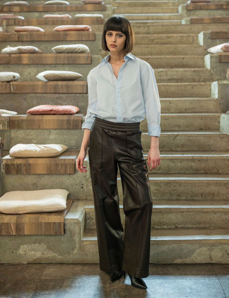 Women’s Brown Leather Trousers